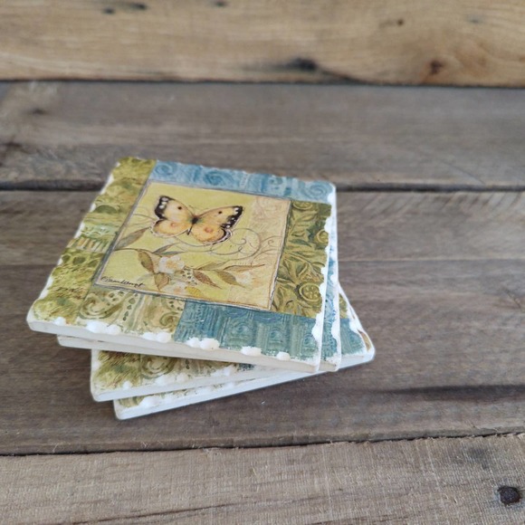 2020 Susan Winget Nature Garden by Certified International Ceramic Coasters - Picture 1 of 11